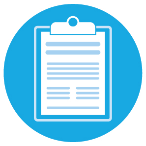 An illustration of an application on a clipboard