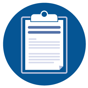 icon of a clipboard with a form