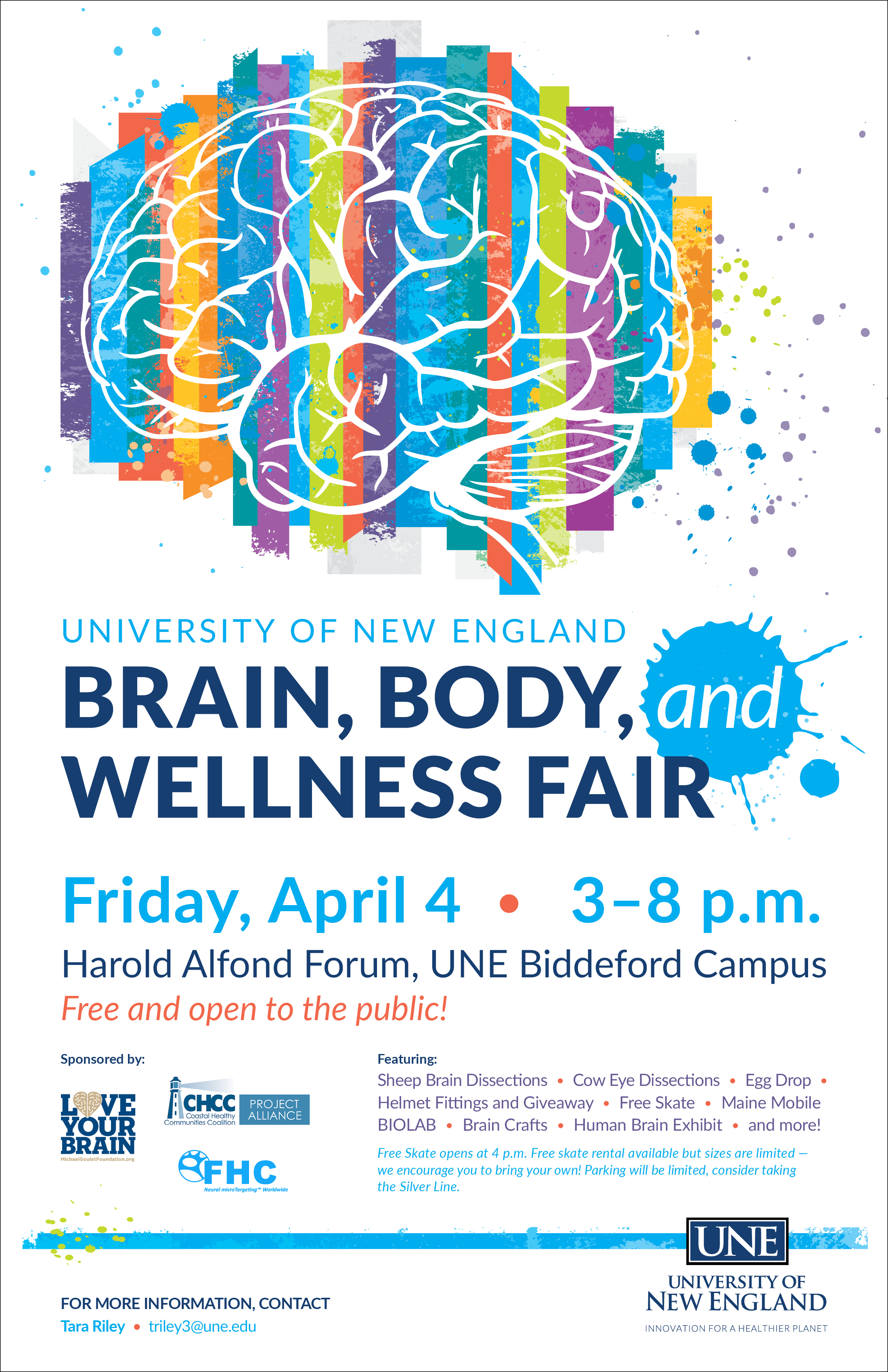 U N E Brain Body and Wellness Fair Poster