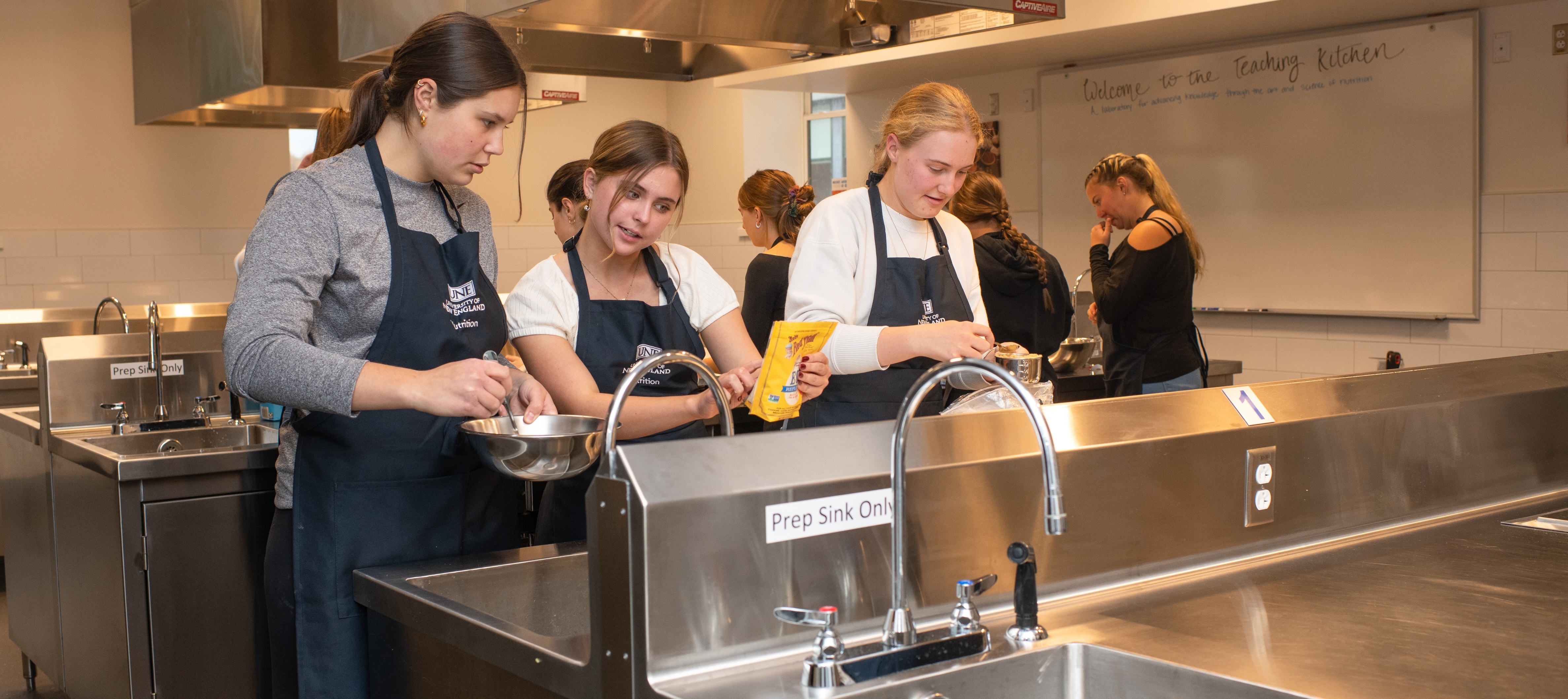 UNE students raise awareness, advance food safety knowledge in first allergen-free cooking class  