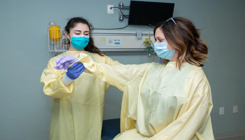 Gowns and gloves