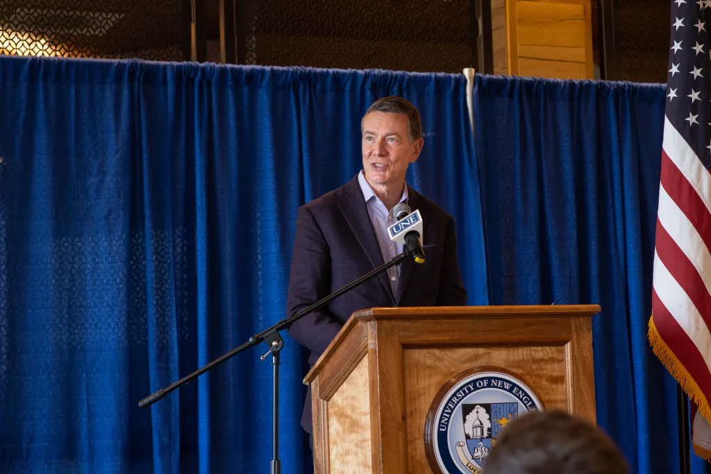 President Herbert addresses the crowd