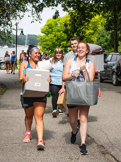 Students move into their dorms