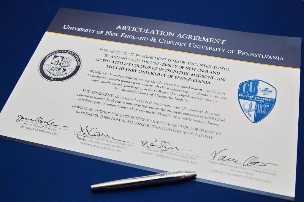 Photo of the signed agreement