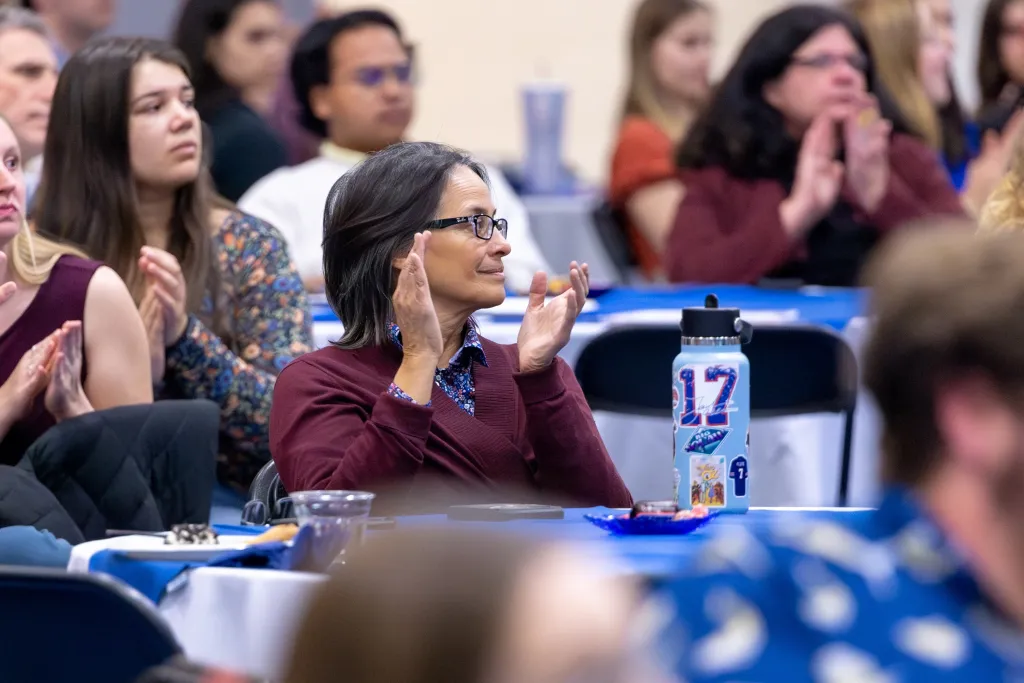 people clapping at University Awards 2024