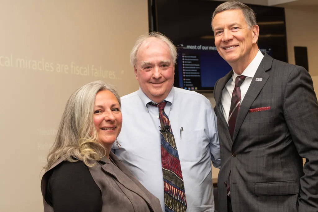 Gwen Mahon, Thomas Judge and President James D. Herbert