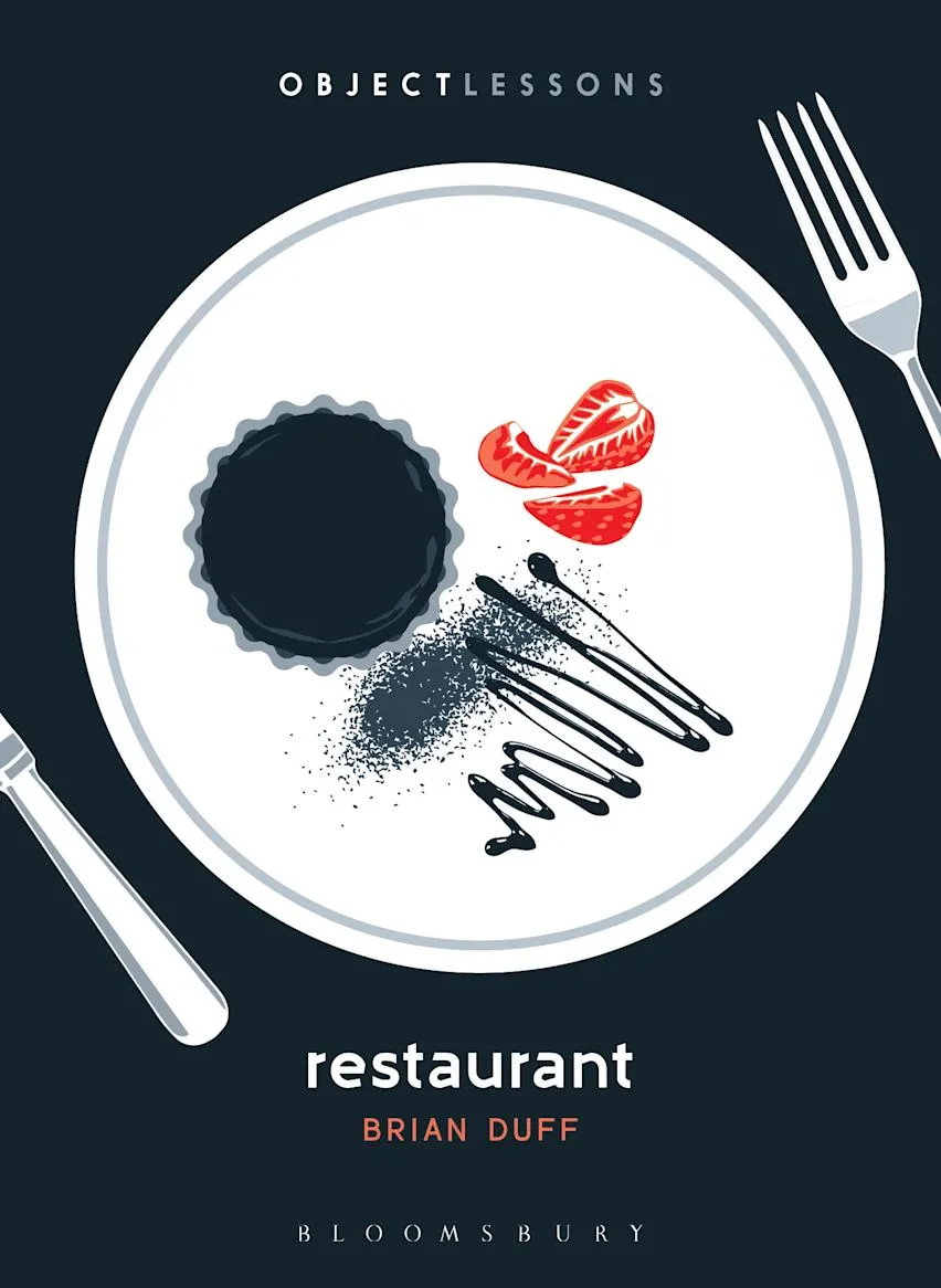 Cover of Duff's book "Restaurant" featuring a dinner plate with cutlery