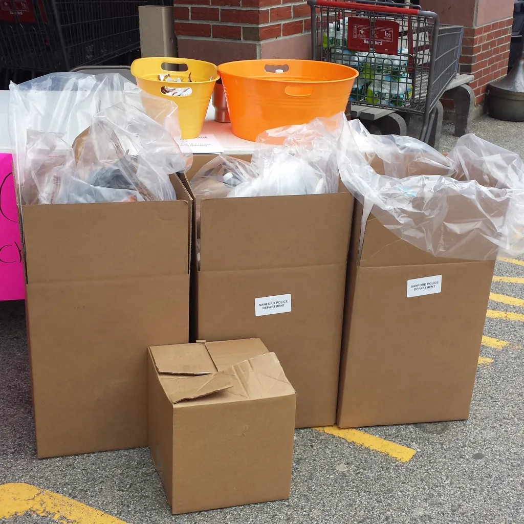 Returned prescriptions at Drug Takeback Day in Sanford