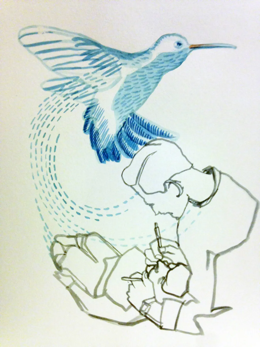 Drawing from a series by faculty artist Alex Rheault for installation and video collaboration with College of Dental Medicine fa