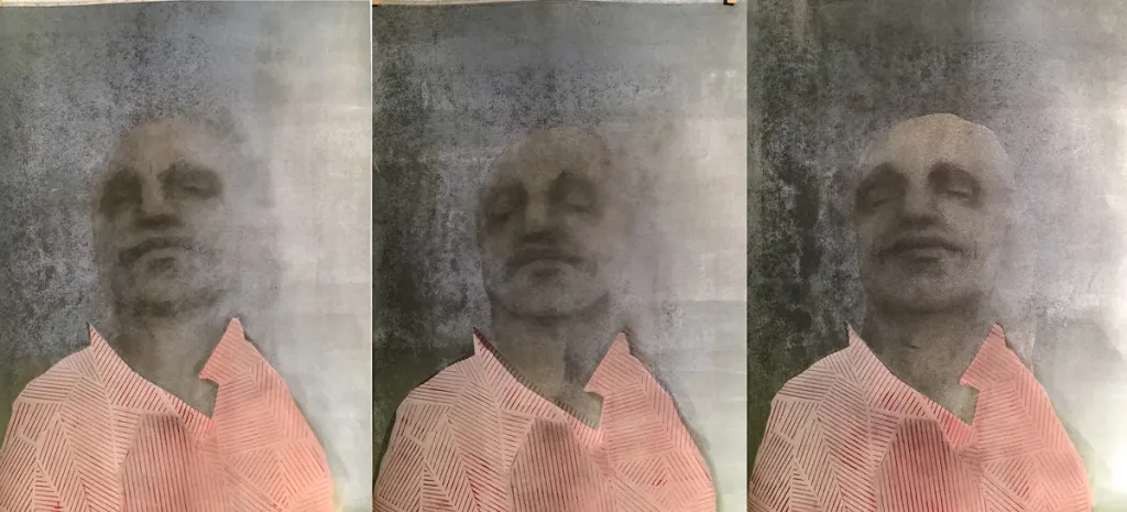 Monoprint by faculty artist Lisa Pixley, in conversation with Heidi Sistare M.S.W. '16