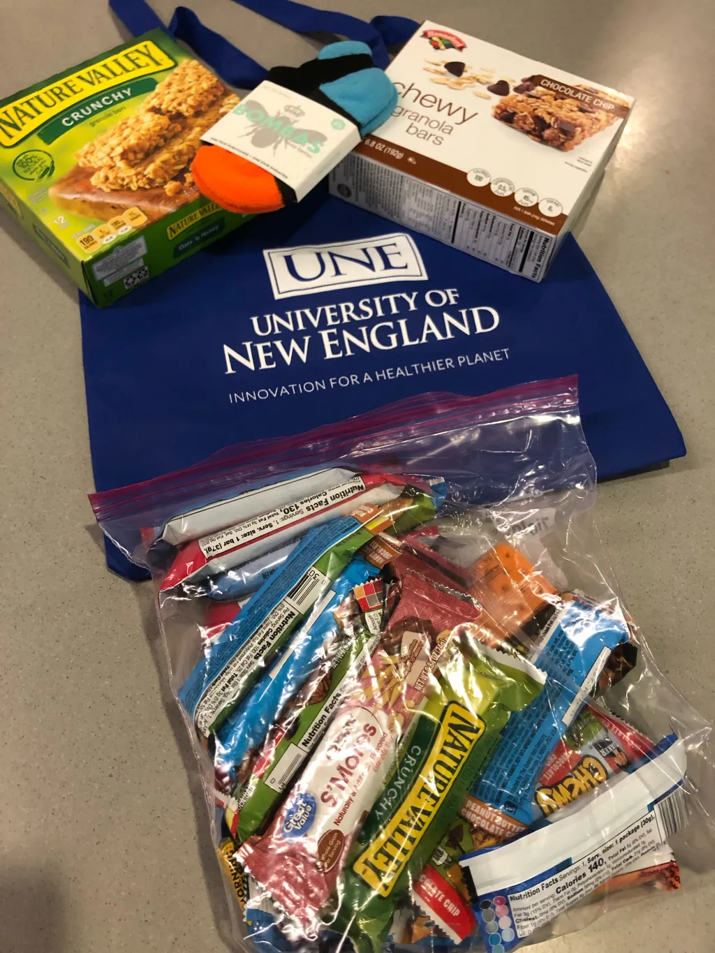 The WCHP Service Learning program collected 3000 granola bars to send home with the children