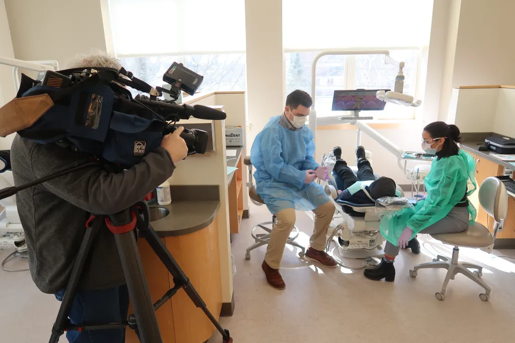 A videographer from WGME captured the event for broadcast during an evening newscast