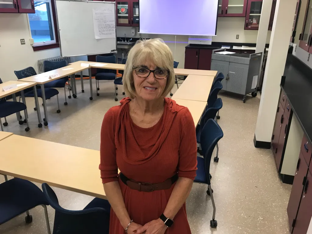 Carol Marcotte has guest speakers describe to her students the cross over between education and careers