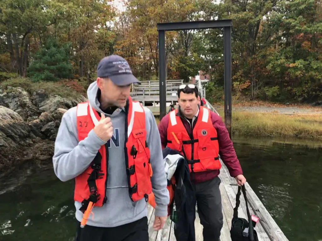 James Sulikowski chats with WCSH's Clay Gordon before boarding research vessel