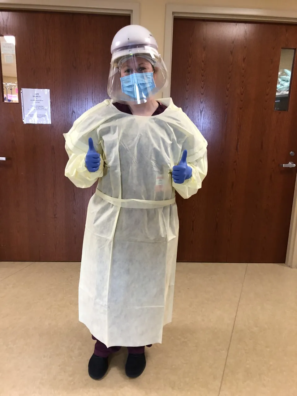 COM student Lisa O'Kane has spent the last month in the ICU of Lakes Region General Hospital in Laconia, New Hampshire