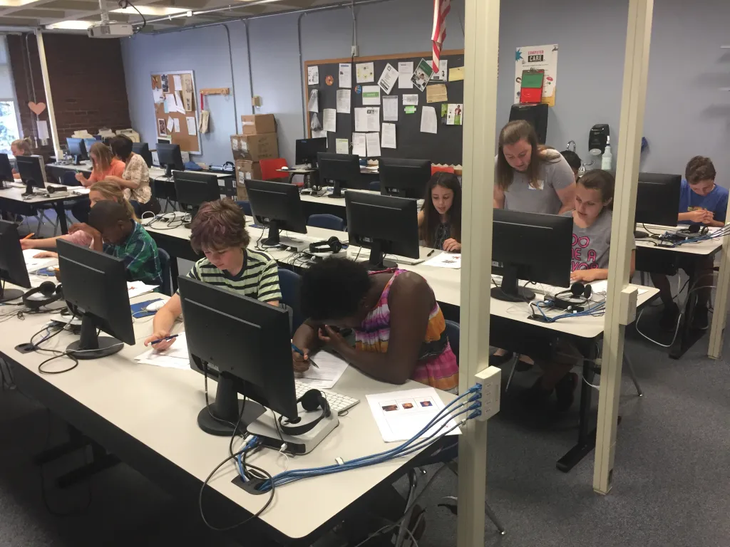 Reiche School students learn the fundamentals of chemistry.