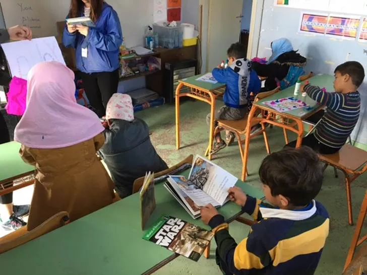 The students taught children living in the camps