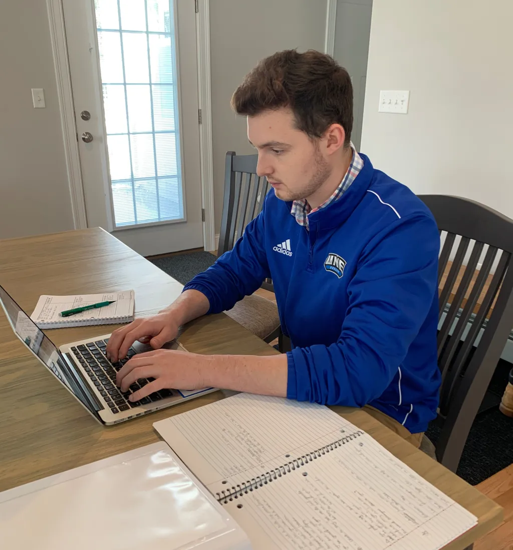 Shearon is taking four classes online after moving off the Biddeford Campus because of COVID-19