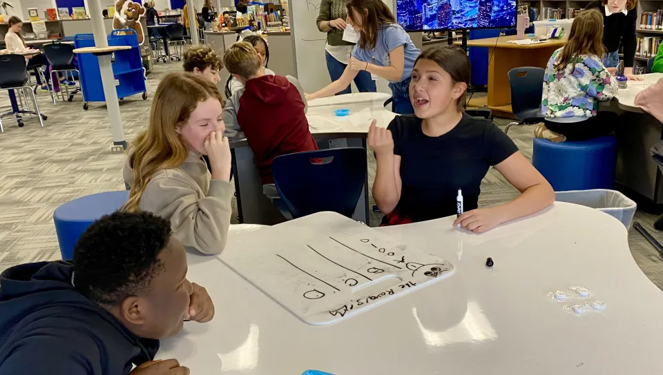 Students participate in a "supertaster" exercise
