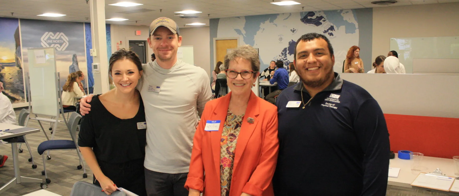 students and faculty at vital signs screening event