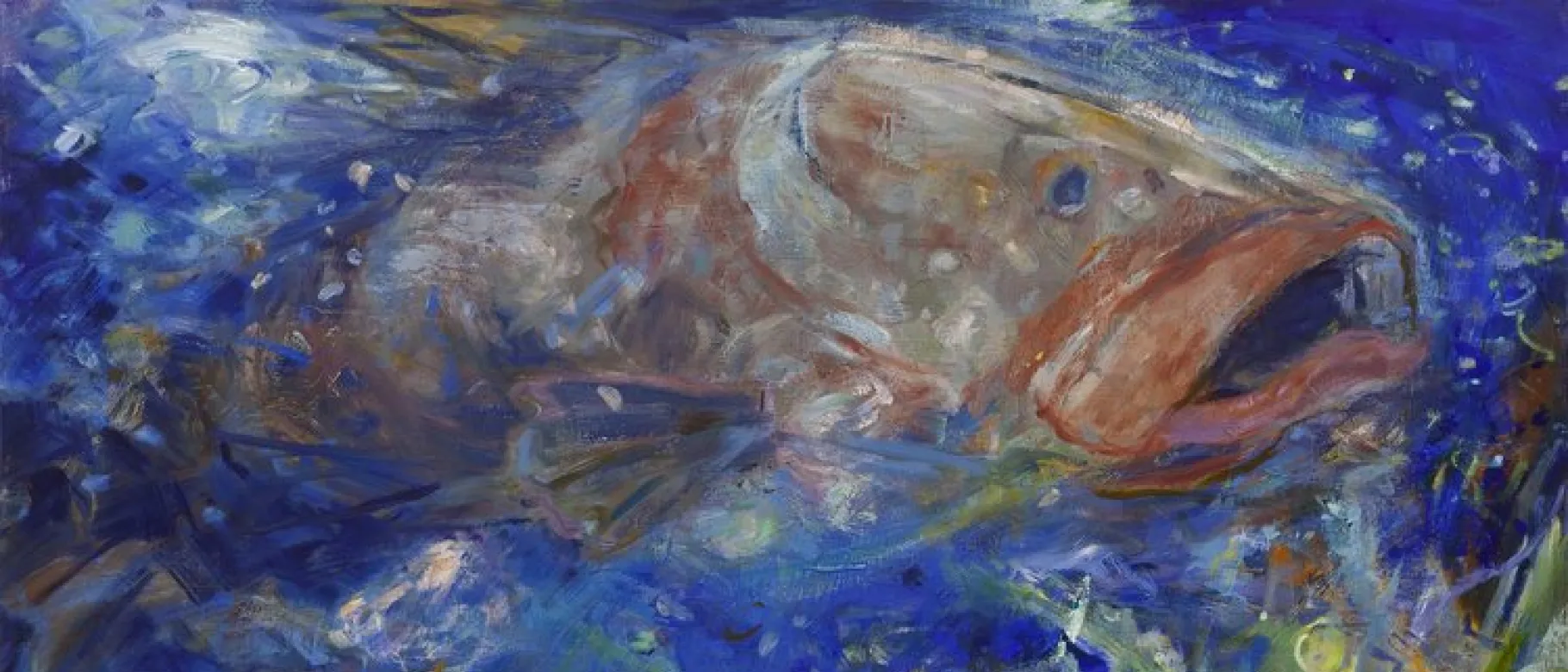 Liz Awalt, Feeding Station. oil on linen, 72x60" 2024