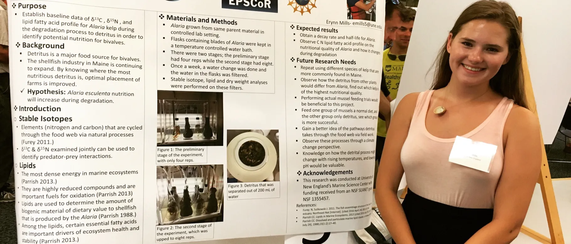 Eryn Mills '19 presents her research at the SEA Fellows Symposium