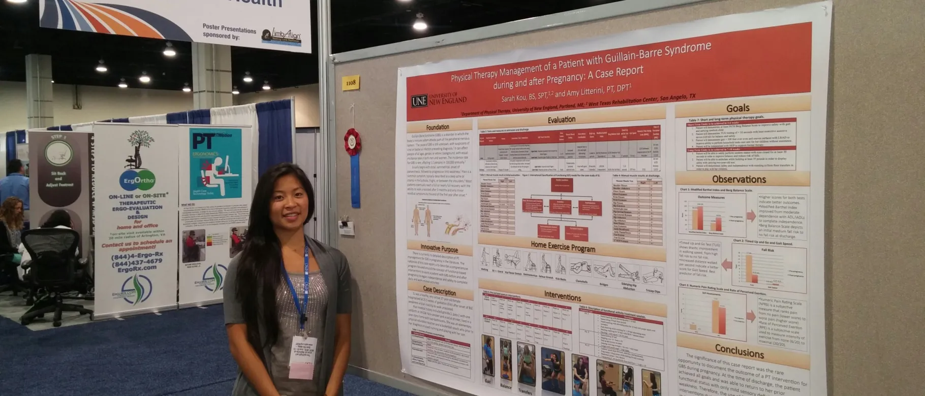 Sarah Kou presents her research at the APTA NEXT Conference in National Harbor, Maryland