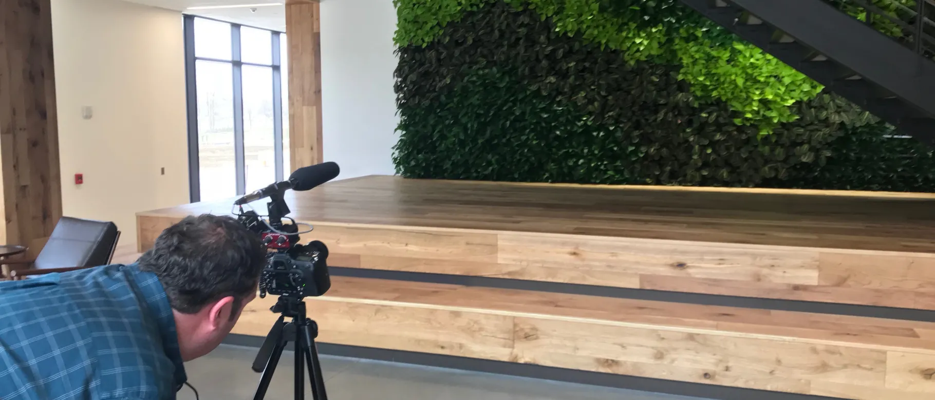NEWS CENTER Maine videographer frames shot of living green wall