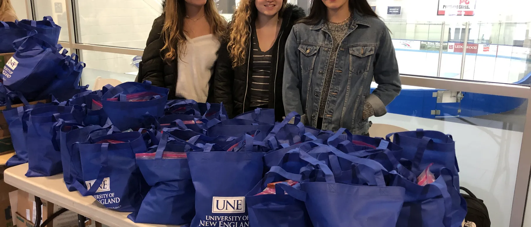 UNE student volunteers welcomed children from the Boys and Girls Club of Portland
