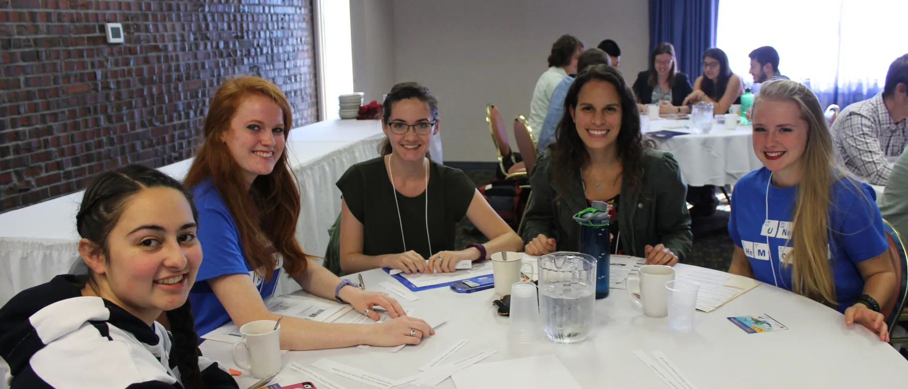 Erica Bonitatibus, Katie Chalmers, Jessica White, Brea Rivard, and Cassandra Ray represented the UNE Chemistry Club at the Stude