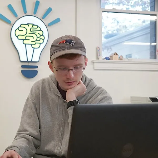 Student in the makerspace