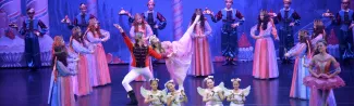Trevor Seymour as The Nutcracker Prince dances with the character Clara in "The Nutcracker" onstage at Merrill Auditorium