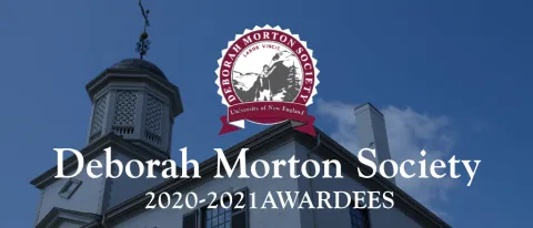 Alumni Hall with Deborah Morton Society logo