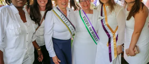 Elizabeth De Wolfe and Jennifer Tuttle joined Governor Janet Mills at the Blaine House (Photo courtesy: Jeff Kirlin)