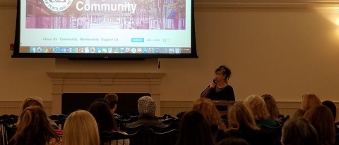 Dee Clarke gives a talk about human trafficking