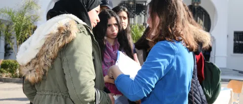 The Associated Press also published this photo of UNE's open house at its Tangier campus