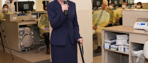 U.S. Senator Susan Collins in the Simulation Lab of the Oral Health Center