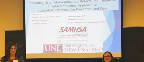 Devon Sherwood and Bethany Fortier recently presented at a conference on interprofessional education