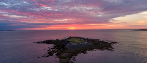 Ram Island comprises one-acre of pristine land located two miles off-shore
