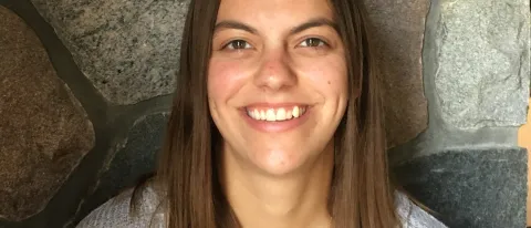 Sydney Helmbrecht is the first UNE graduate headed to BC under the agreement